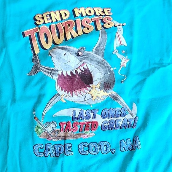 Wings "Send More Tourists" Cape Cod Shark T-Shirt Size 6T - Picture 8 of 8